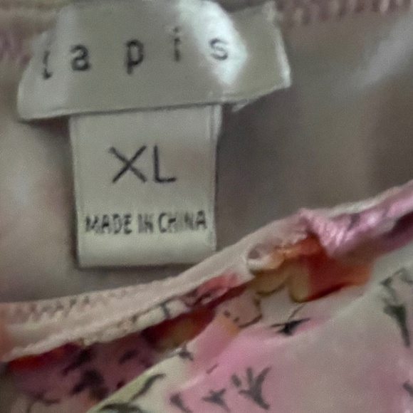 Delicate Floral Pattern Midi Skirt with Asymmetrical Hem Size 10 by Lapis - Picture 5 of 5